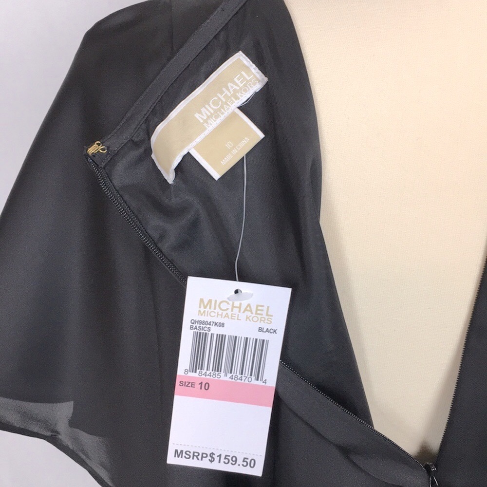 Michael Kors Black Dress with Waterfall Detail - Picture 6 of 8